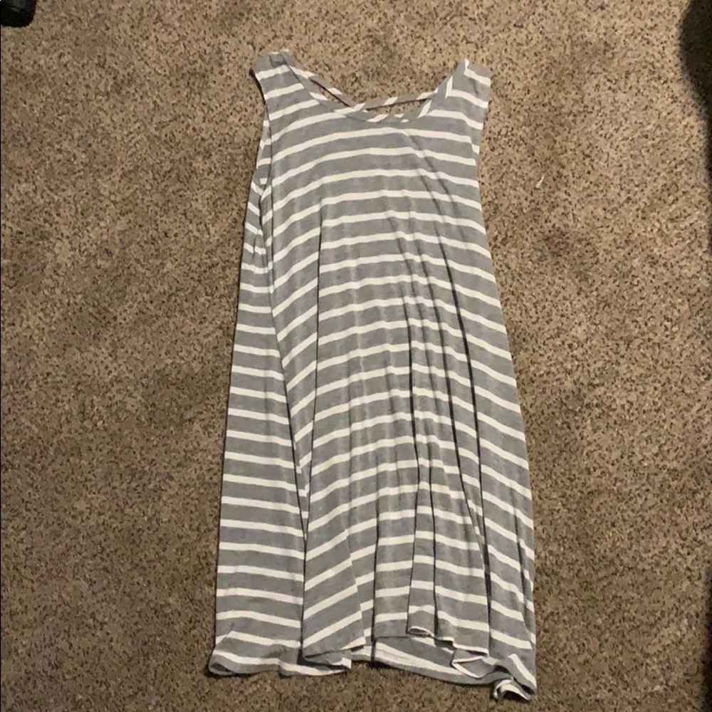 White and gray dress